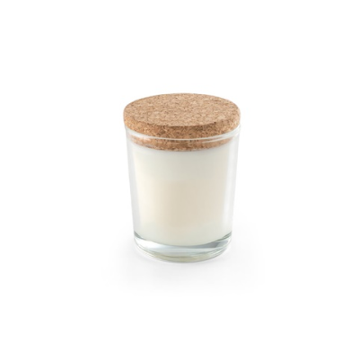 ZEN 80 AROMATIC CANDLE in a Glass Holder with a Cork Lid 80 G in Clear Transparent