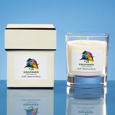 240G CLEAR TRANSPARENT GLASS SCENTED CANDLE in a Lidded Gift Box