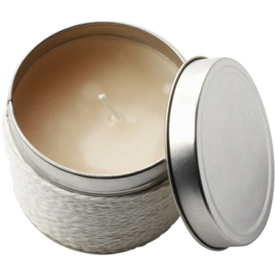 FRAGRANCE CANDLE in a Tin in White
