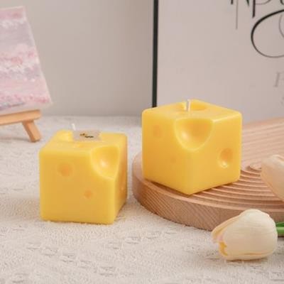 SQUARE CHEESE SHAPE CANDLE