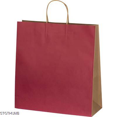 BIG RECYCLED PAPERBAG with 2 Handles in Burgundy