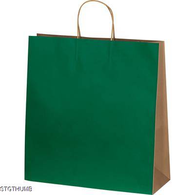 BIG RECYCLED PAPERBAG with 2 Handles in Green