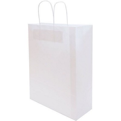 HARDWICK LARGE WHITE KRAFT SUSTAINABLE PAPER BAG with Twisted Paper Handles