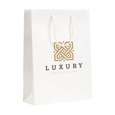 LEAF IT BAG RECYCLED with Straw Fibres (180 G & M²) L in White