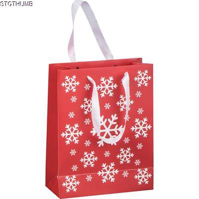 SMALL CHRISTMAS PAPER BAG in Red