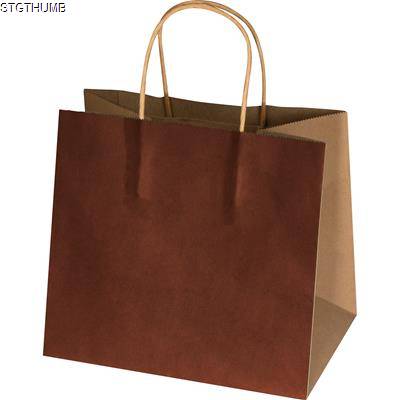 SMALL RECYCLED PAPERBAG with 2 Handles in Brown