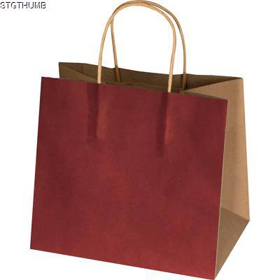 SMALL RECYCLED PAPERBAG with 2 Handles in Burgundy