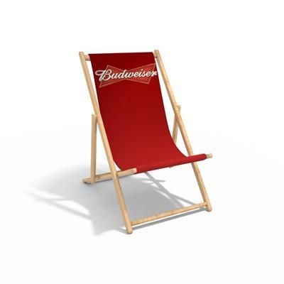 ADULT PROMOTIONAL WOOD DECKCHAIR with 300gsm Canvas Sling