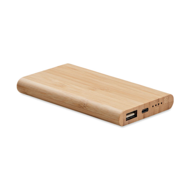 4000 MAH BAMBOO POWER BANK in Brown