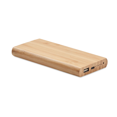 6000 MAH BAMBOO POWER BANK in Brown