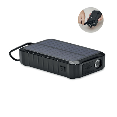 8000 MAH SOLAR KINETIC DYNAMO DYNAMO CHARGER in Black