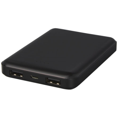 GLEAM 5000 MAH ULTRA SLIM LIGHT-UP POWER BANK in Solid Black