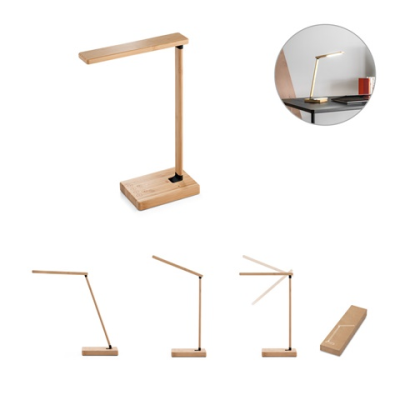 MOREY BAMBOO DESK LAMP & CHARGER