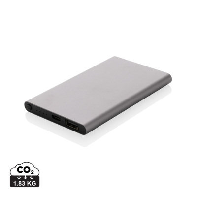 RCS RECYCLED PLASTIC & ALUMINUM 4000 MAH POWERBANK with Type C in Anthracite Grey