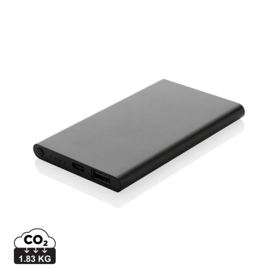 RCS RECYCLED PLASTIC & ALUMINUM 4000 MAH POWERBANK with Type C in Black