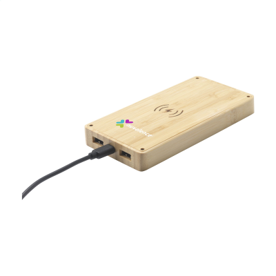 SOLAR POWERBANK 8000+ CORDLESS CHARGER in Bamboo