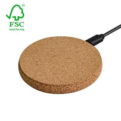 W23 CORK 10W CORDLESS CHARGER PAD MADE FROM FSC CERTIFIED CORK