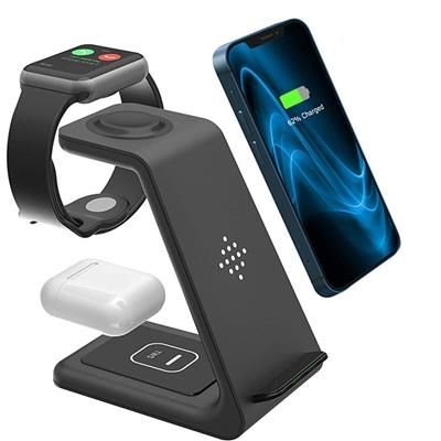 W31 STAND - A THREE in One Cordless Charger Stand Option to Charge Smartphones, Iwatches, & Airpods