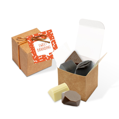 ECO RANGE - ECO KRAFT CUBE - 5X CHOCOLATE TRUFFLES