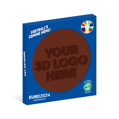 EURO 2024 - ECO WINDOW ROUND DISC BOX - MILK CHOCOLATE ROUND DISC