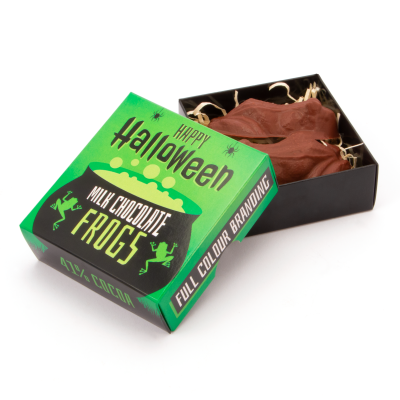 HALLOWEEN - ECO TREAT BOX - MILK CHOCOLATE FROGS - X2