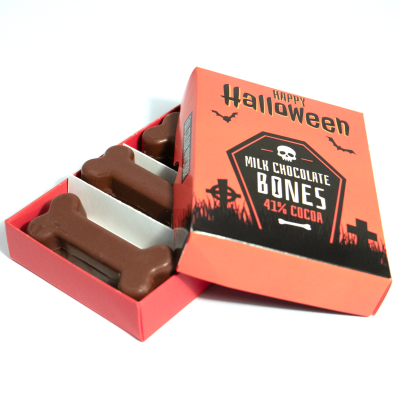 HALLOWEEN - LARGE ECO MATCHBOX - MILK CHOCOLATE BONES