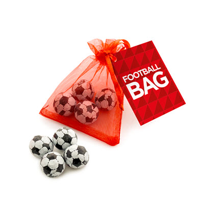 ORGANZA BAG - CHOCOLATE FOOTBALLS