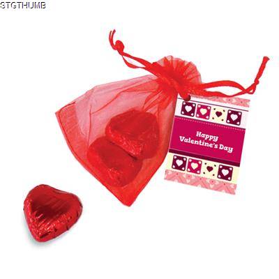 ORGANZA BAG - MINI CHOCOLATE HEARTS