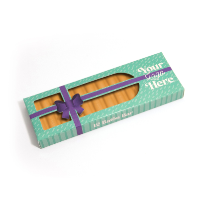 PARTY TIME - ECO 12 BATON BAR BOX - GOLD CHOCOLATE BAR - PRESENT BOX - 32% COCOA