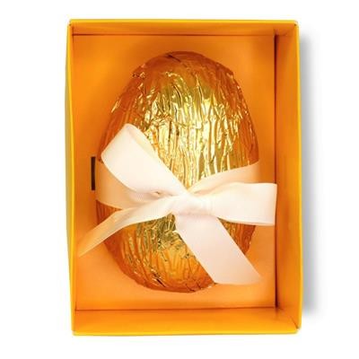 PERSONALISED 240G CHOCOLATE EGG IN LIDDED HAT STYLE BOX