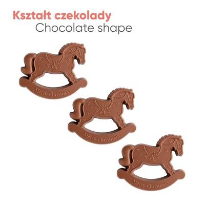 SET OF CHOCOLATE MINI ROCKING HORSES 3 PIECES