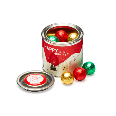 WINTER COLLECTION - SMALL PAINT TIN - SOLID CHOCOLATE BALLS