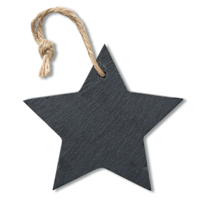 SLATE XMAS HANGER STAR in Black