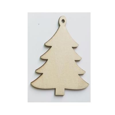 WOOD XMAS TREE HANGING DECORATION