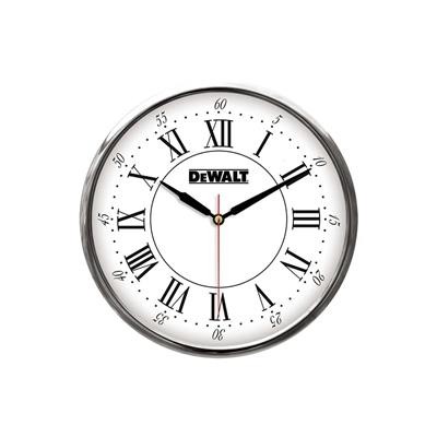 METAL AND GLASS WALL CLOCK