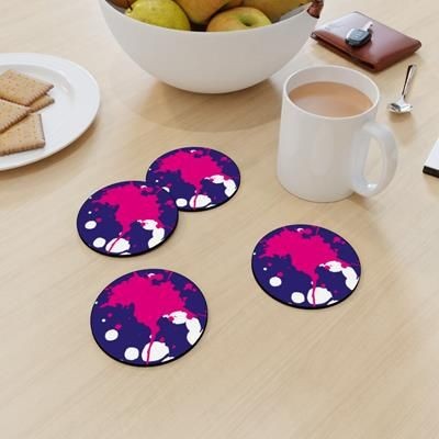 CUSTOM PRINTED ROUND COASTER SET 9CM X 9CM