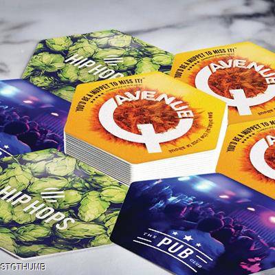 HEXAGONAL SHAPE PREMIUM BEER MAT