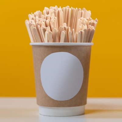 WRAPPED WOOD COFFEE STIRRERS