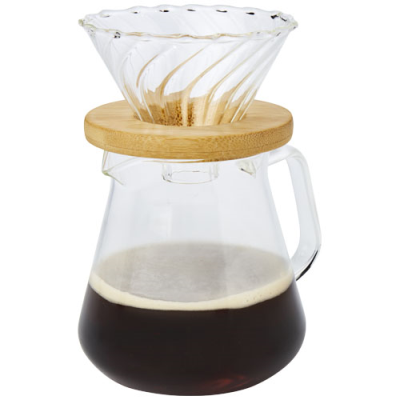 GEIS 500 ML GLASS COFFEE MAKER in Transparent & Natural