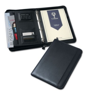 COLLINS PU CONFERENCE RING BINDER with Zipper in Black