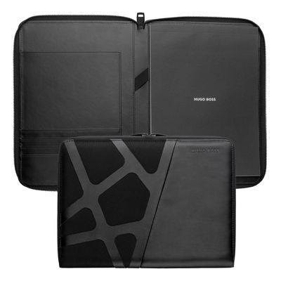 CONFERENCE FOLDER ZIP A4 CRAFT BLACK