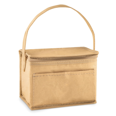 6 CAN WOVEN PAPER COOL BAG in Brown