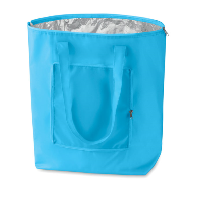 FOLDING COOLER SHOPPER TOTE BAG in Blue