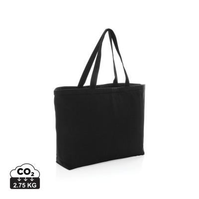 IMPACT AWARE™ 285 GSM RCANVAS LARGE COOLER TOTE UNDYED in Black