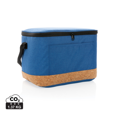 IMPACT AWARE™ XL RPET TWO TONE COOL BAG with Cork Detail in Blue