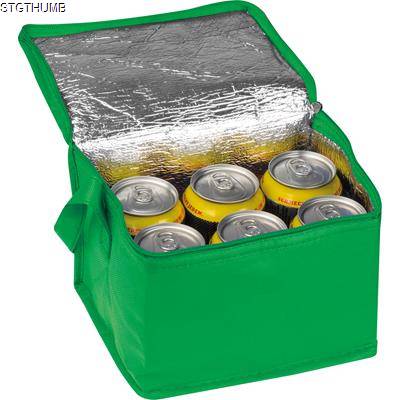 NON-WOVEN COOLING BAG - 6 CANS in Green