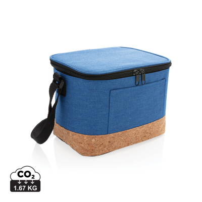 TWO TONE COOL BAG with Cork Detail in Blue