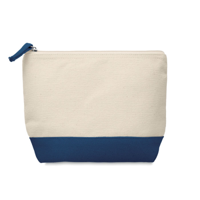 BICOLOUR COTTON COSMETICS BAG in Blue