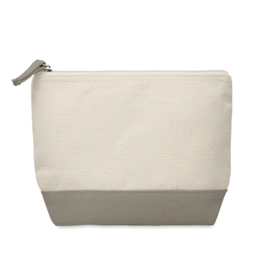 BICOLOUR COTTON COSMETICS BAG in Brown