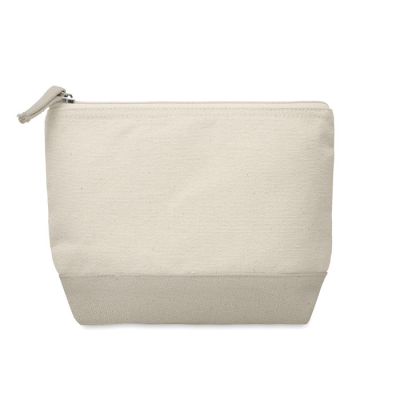 BICOLOUR COTTON COSMETICS BAG in Grey